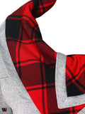 Tartan Panel Cowl Neck Tulip Front T-shirt