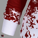 Plus Size One Shoulder Christmas Snowflake Sweatshirt