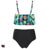 Dinosaur Print High Waist Bikini Set