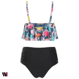 Dinosaur Print High Waist Bikini Set