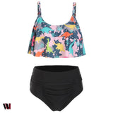 Dinosaur Print High Waist Bikini Set