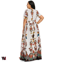 Plus Size Dress High Waist Maxi Slit